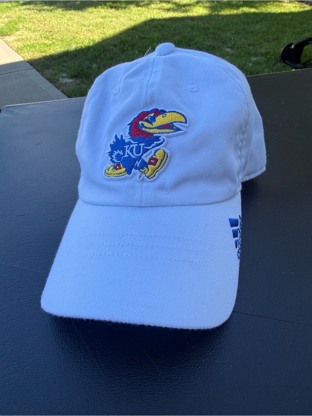 Adidas University of Kansas Jayhawks White Baseball Cap